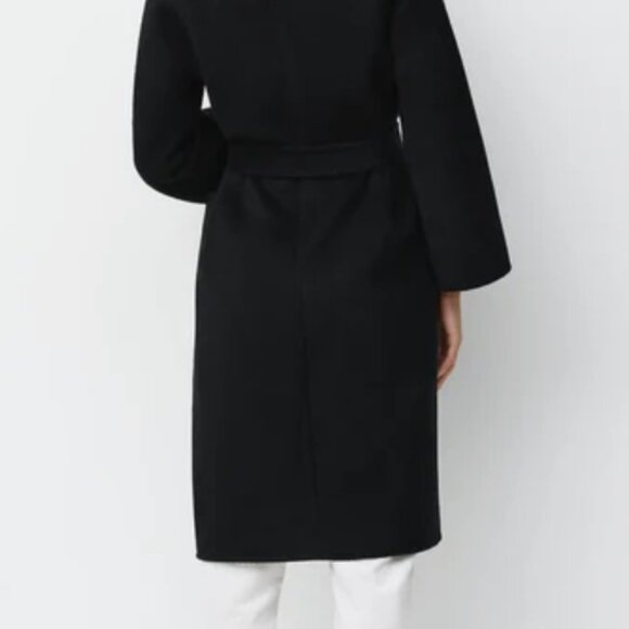 The Curated Black Cashmere Classic Wrap Coat in Size Small - Picture 4 of 4
